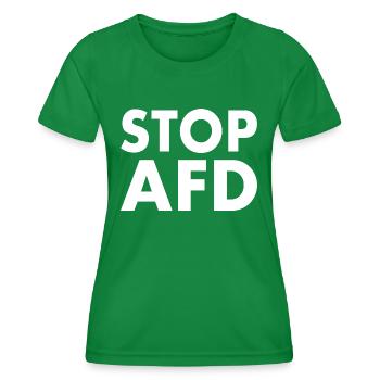 Stop afd - Frauen Funktions-T-Shirt - Kelly Green - Vorne - AI Model Female 172 dark (172cm)