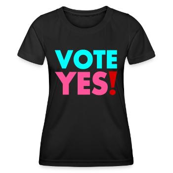 Vote yes - T-shirt sport Femme - noir - Devant - AI Model Female 172 light (172cm)