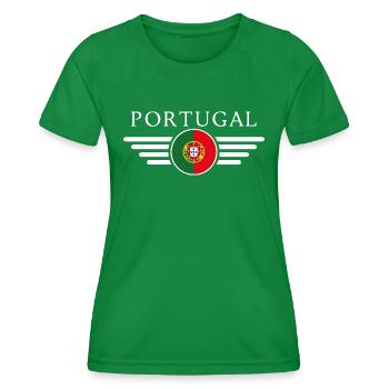 Portugal T-Shirt: Sun, Sea, Style - Women's Functional T-Shirt - kelly green - Front - AI Model Female 172 dark (172cm)