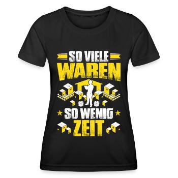 Spécialiste en logistique d'entrepôt Spécialiste en magasinier - T-shirt sport Femme - noir - Devant - AI Model Female 172 light (172cm)
