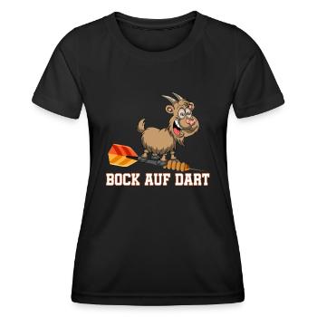 Bock auf Dart Dartspieler Dartpfeil Dartscheibe - Frauen Funktions-T-Shirt - Schwarz - Vorne - AI Model Female 172 light (172cm)