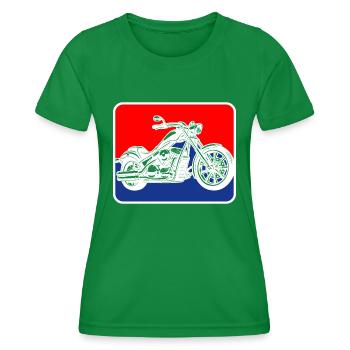 Logo de la moto américaine Chopper - T-shirt sport Femme - vert - Devant - AI Model Female 172 dark (172cm)