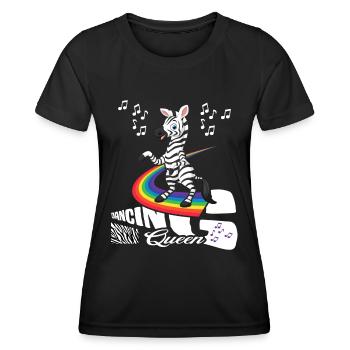 Danser Zèbre Danser Danser Arc-en-ciel « danser » - T-shirt sport Femme - noir - Devant - AI Model Female 172 light (172cm)