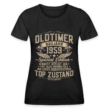 Oldtimer 1959 Jahrgang geboren Geburtstag Geschenk - Frauen Funktions-T-Shirt - Schwarz - Vorne - AI Model Female 172 light (172cm)
