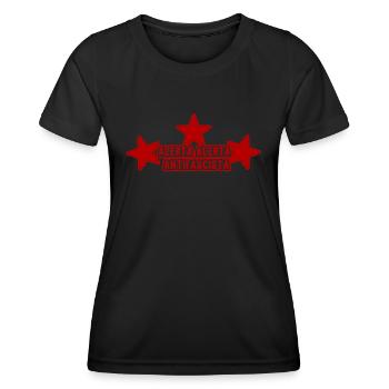 Anti Faschist drei Sterne Stern - Frauen Funktions-T-Shirt - Schwarz - Vorne - AI Model Female 172 light (172cm)