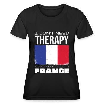 Ich Brauche Keine Therapie Muss Nach Frankreich - Frauen Funktions-T-Shirt - Schwarz - Vorne - AI Model Female 172 light (172cm)