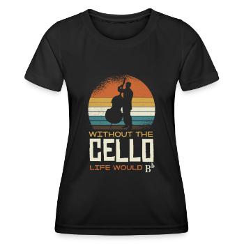 Sans le violoncelle, la vie serait en sib - T-shirt sport Femme - noir - Devant - AI Model Female 172 light (172cm)