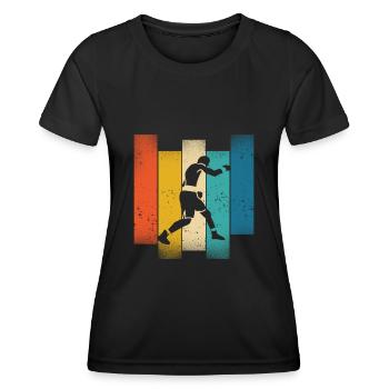 Retro Boxen Silhouette Vintage Farben - Frauen Funktions-T-Shirt - Schwarz - Vorne - AI Model Female 172 light (172cm)