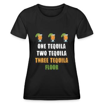 Une tequila Deux Tequila Trois Tequila Sol - T-shirt sport Femme - noir - Devant - AI Model Female 172 light (172cm)