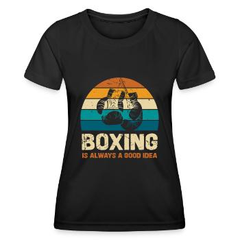 La boxe est toujours une bonne idée - T-shirt sport Femme - noir - Devant - AI Model Female 172 light (172cm)