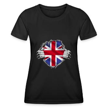 Sentiment de liberté de l’Union Jack - T-shirt sport Femme - noir - Devant - AI Model Female 172 light (172cm)