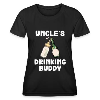Uncle's Drinking Buddy Funny Motif - Women's Functional T-Shirt - black - Front - AI Model Female 172 light (172cm)