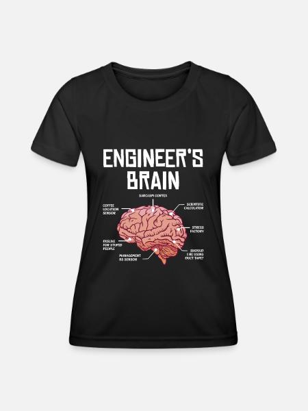 Cerveau d’ingénieur Pensées amusantes - T-shirt sport Femme - noir