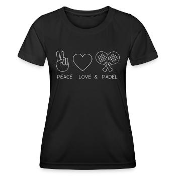 Padel Paix Amour Padel Joueur Padeltennis Paddle - T-shirt sport Femme - noir - Devant - AI Model Female 172 light (172cm)