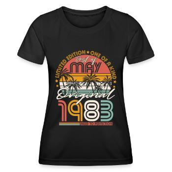 May 1983 Vintage Birthday Retro - Women's Functional T-Shirt - black - Front - AI Model Female 172 light (172cm)