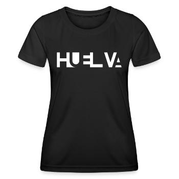 HUELVA – Andalusien – Spanien - Frauen Funktions-T-Shirt - Schwarz - Vorne - AI Model Female 172 light (172cm)