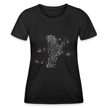 Harp String Instrument Musical - Women's Functional T-Shirt - black - Front - AI Model Female 172 light (172cm)