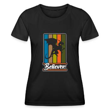 Drache Feuer Phantasie - Frauen Funktions-T-Shirt - Schwarz - Vorne - AI Model Female 172 light (172cm)