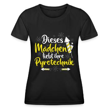 Pyrotechniker Feuerwerk Pyrotechnik Pyrotechnician - Frauen Funktions-T-Shirt - Schwarz - Vorne - AI Model Female 172 light (172cm)