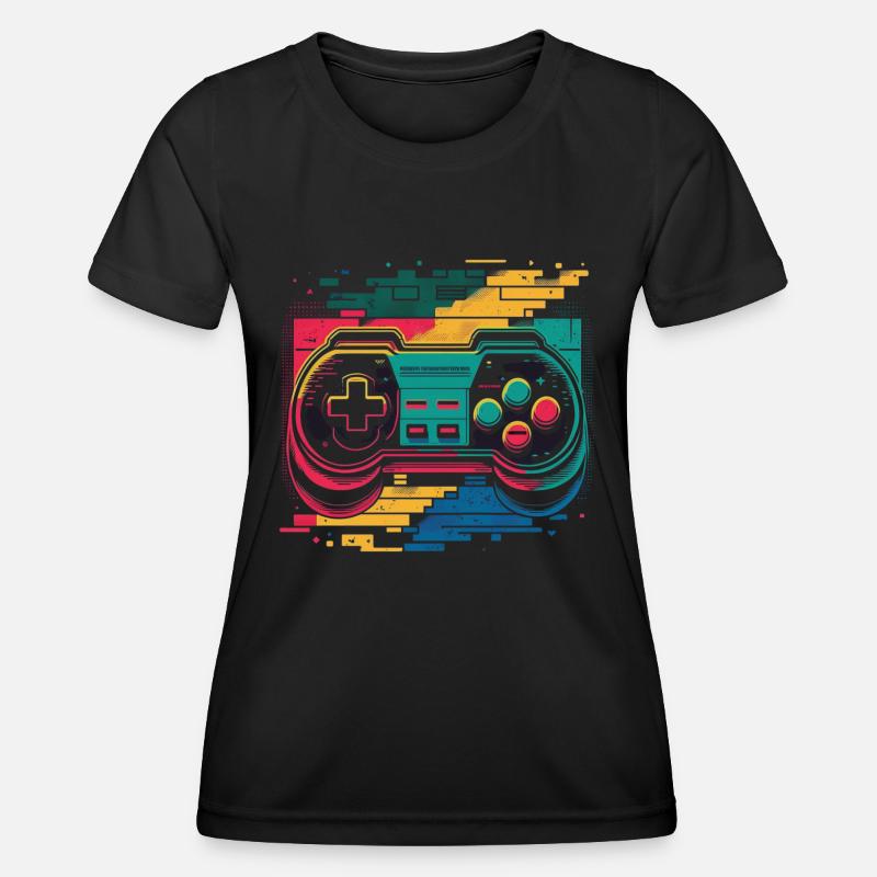 Retro Console - Women's Functional T-Shirt - black
