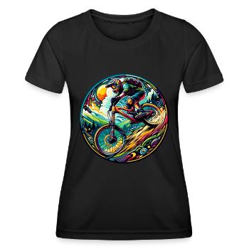 Psychedelic Spin MTB - Women's Functional T-Shirt - black - Front - AI Model Female 172 light (172cm)