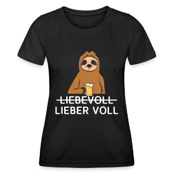 Lieber Voll als Liebevoll Bier - Frauen Funktions-T-Shirt - Schwarz - Vorne - AI Model Female 172 light (172cm)