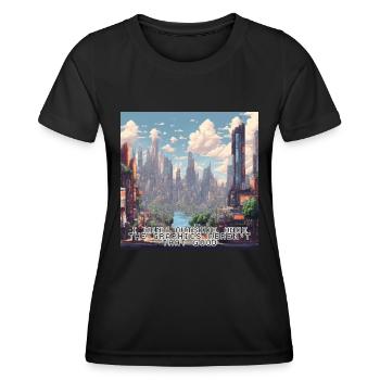 Ich war einmal draußen, die Grafik war nicht so gut - Frauen Funktions-T-Shirt - Schwarz - Vorne - AI Model Female 172 light (172cm)