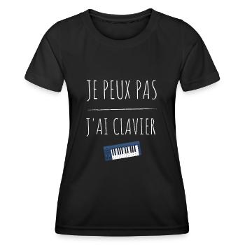 Je peux pas j'ai clavier - T-shirt sport Femme - noir - Devant - AI Model Female 172 light (172cm)