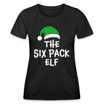 The Six Pack Elf - Women's Functional T-Shirt - black - Front - AI Model Female 172 light (172cm)