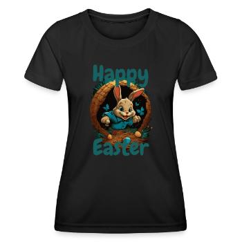 happy Easter Easter in the Easter basket Easter - Women's Functional T-Shirt - black - Front - AI Model Female 172 light (172cm)