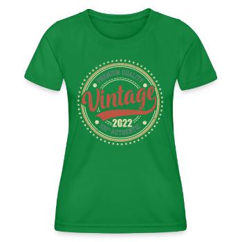 Jahrgang 2022 Retro Jubiläum 2022 - Frauen Funktions-T-Shirt - Kelly Green - Vorne - AI Model Female 172 dark (172cm)
