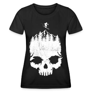 Totenkopf, Ski, Après-ski, Sports d’hiver, Vacances au ski - T-shirt sport Femme - noir - Devant - AI Model Female 172 light (172cm)