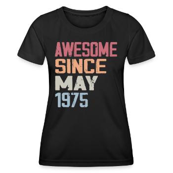 Mai 1975 Geburtstag 1975 Retro 1975 Mai Jahrgang - Frauen Funktions-T-Shirt - Schwarz - Vorne - AI Model Female 172 light (172cm)