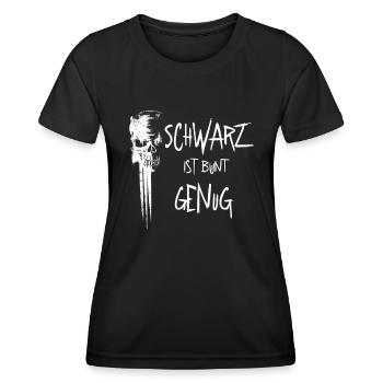 Schwarz ist bunt genug mit Skull Gothic - Frauen Funktions-T-Shirt - Schwarz - Vorne - AI Model Female 172 light (172cm)
