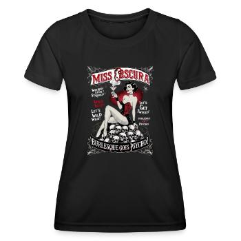 Miss Obscura Burlesque Show Retro Vintage 50s - Frauen Funktions-T-Shirt - Schwarz - Vorne - AI Model Female 172 light (172cm)