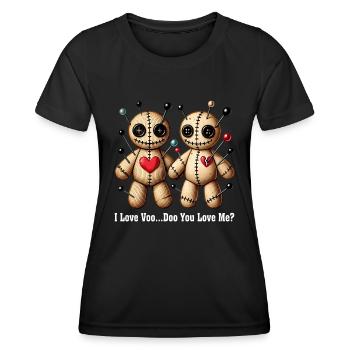 I love you. Voodoo Doll Voodoopuppen Liebe Gothic - Frauen Funktions-T-Shirt - Schwarz - Vorne - AI Model Female 172 light (172cm)