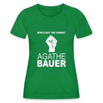 Agathe Bauer Power Wer hat die Macht des Ohrwurms - Frauen Funktions-T-Shirt - Kelly Green - Vorne - AI Model Female 172 dark (172cm)