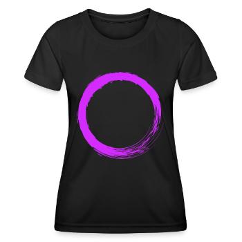 Kreis Lila Vektor - Frauen Funktions-T-Shirt - Schwarz - Vorne - AI Model Female 172 light (172cm)