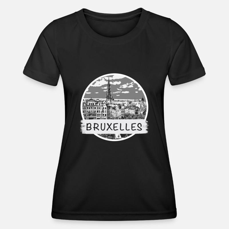 Brussels City - Women's Functional T-Shirt - black
