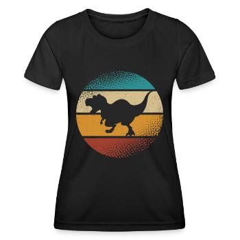 T-Rex - Frauen Funktions-T-Shirt - Schwarz - Vorne - AI Model Female 172 light (172cm)