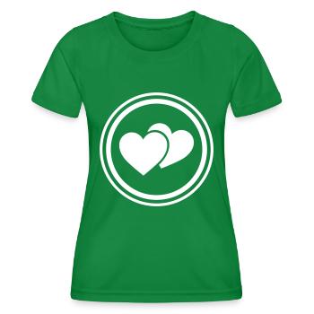 Herzen Symbol - Frauen Funktions-T-Shirt - Kelly Green - Vorne - AI Model Female 172 dark (172cm)