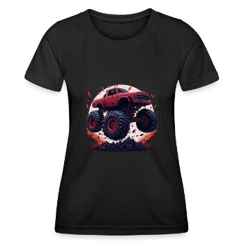 Monstertruck - Frauen Funktions-T-Shirt - Schwarz - Vorne - AI Model Female 172 light (172cm)