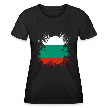 Bulgarien Flagge Bulgarische Fahne Goldstrand - Frauen Funktions-T-Shirt - Schwarz - Vorne - AI Model Female 172 light (172cm)