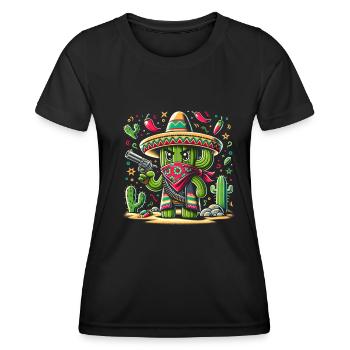 Cactus Bandido - Women's Functional T-Shirt - black - Front - AI Model Female 172 light (172cm)