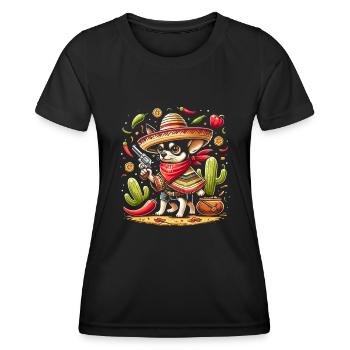Chihuahua Bandido - Frauen Funktions-T-Shirt - Schwarz - Vorne - AI Model Female 172 light (172cm)