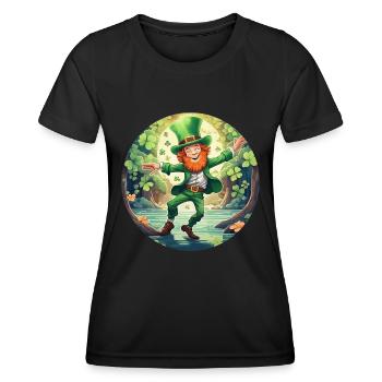 Danse trèfle de la Saint-Patrick - T-shirt sport Femme - noir - Devant - AI Model Female 172 light (172cm)