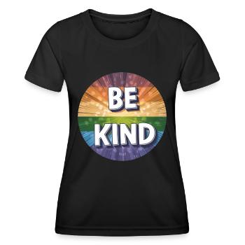 LGBTQ Soyez gentil - T-shirt sport Femme - noir - Devant - AI Model Female 172 light (172cm)