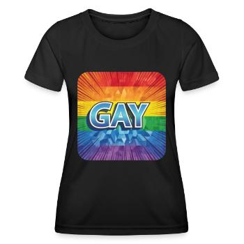 LGBTQ GAY - Frauen Funktions-T-Shirt - Schwarz - Vorne - AI Model Female 172 light (172cm)