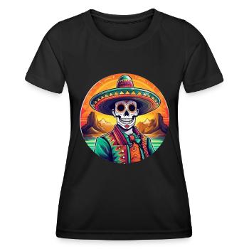 5 de Mayo Party Drinko de Mayo Sugar Skull Sombr - Women's Functional T-Shirt - black - Front - AI Model Female 172 light (172cm)