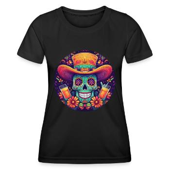5 de Mayo Party Drinko de Mayo Sugar Skull Drink - T-shirt sport Femme - noir - Devant - AI Model Female 172 light (172cm)